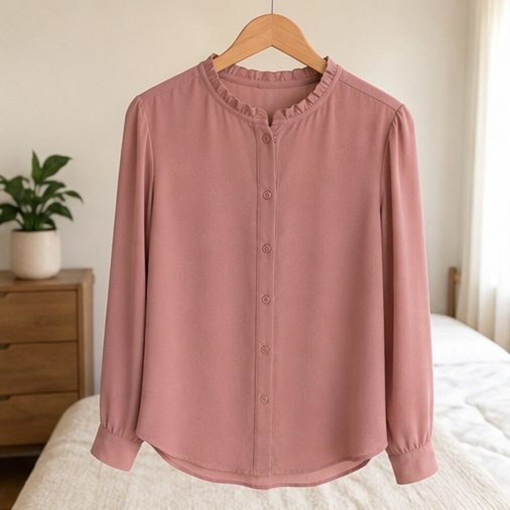 Rose Ruffle Collar Blouse